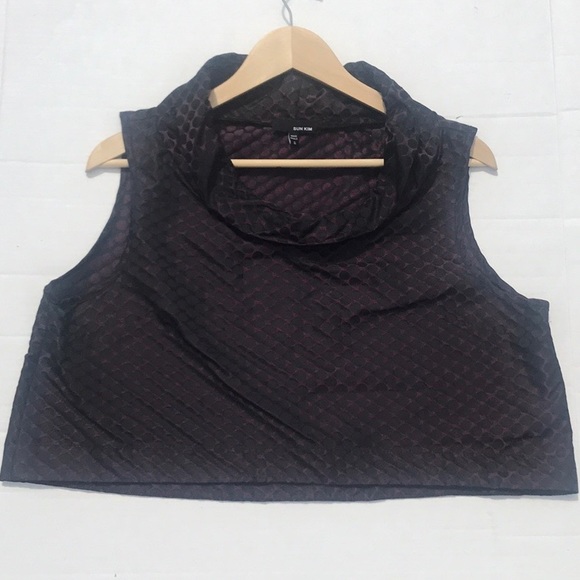 Sun Kim Tops - Sun Kim Purple Polka Dot Wire Top or Vest